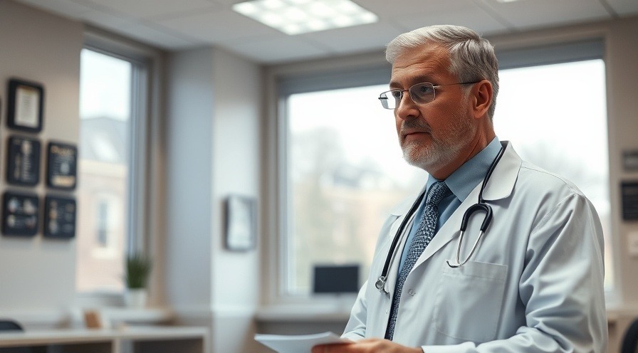 Middle-aged male doctor explaining holistic fertility approaches in a calm, professional office.