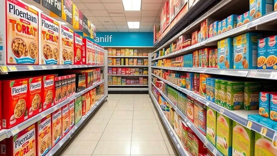 Cereal aisle in grocery store