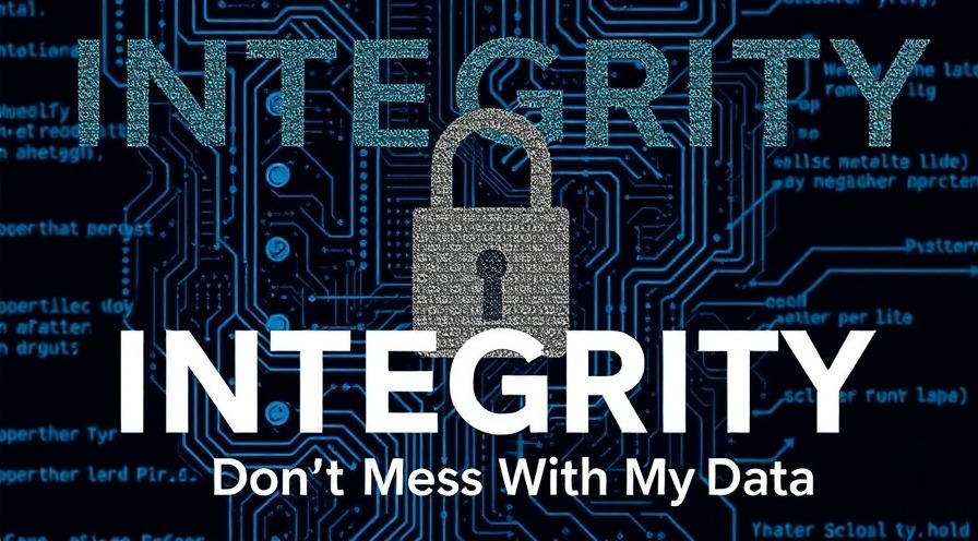 Integrity concept with text 'Don’t Mess With My Data' in a modern design