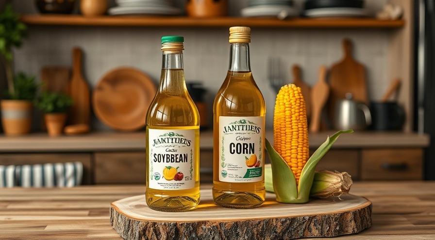 Explore health risks of vegetable oils like soybean and corn in cozy kitchen setting.