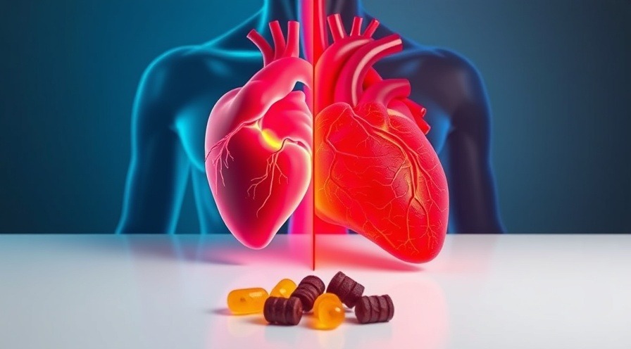 Medical illustration of a healthy heart vs. dulled heart with cannabis edibles.
