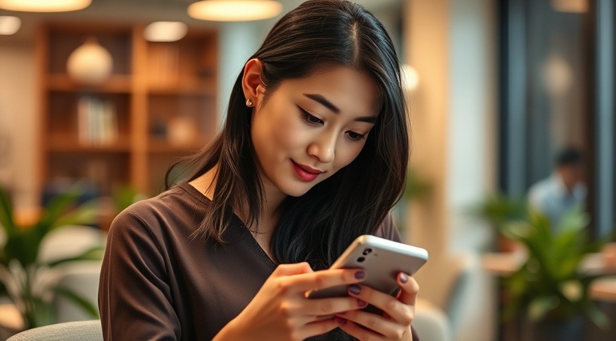 Young woman developing neck pain on mobile device