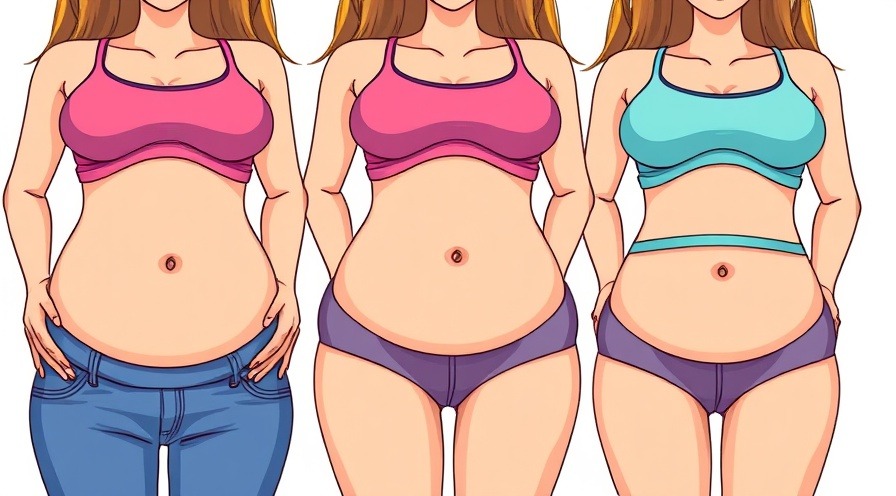 Illustration of female belly fat reduction through a morning workout routine in vibrant colors.