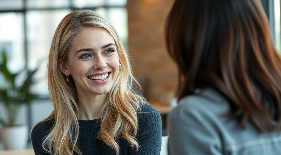 woman smiles warmly, discussing advancements in fertility testing timeline with her friend.