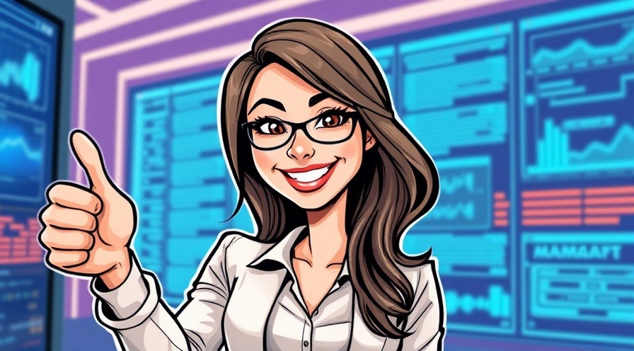 Professional woman in IT smiling and giving thumbs up, showcasing success.