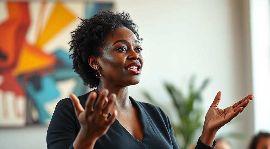 Confident woman inspiring with passion, showcasing coping strategies for emotional health.