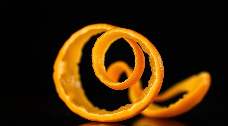 Dynamic macro shot of orange peel highlighting the nutritional value of fruit skins.
