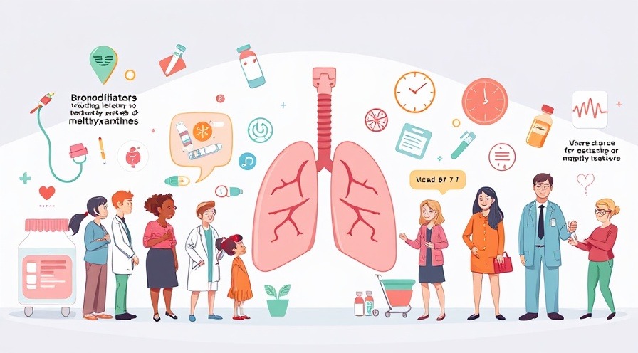 Colorful illustration of bronchodilators and asthma medication for effective asthma management.