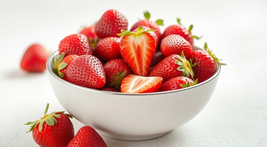 A bowl of fresh strawberries bursting with color and flavor.