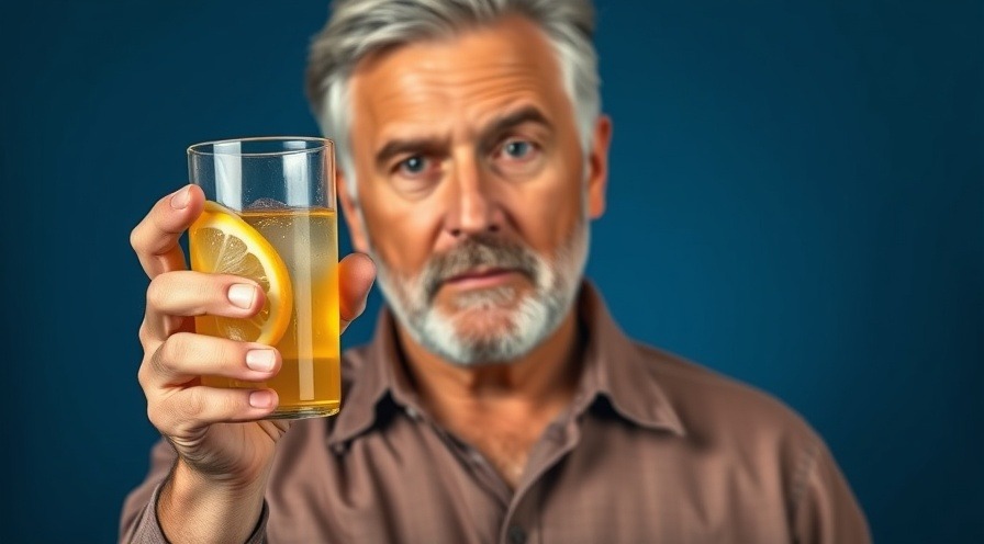 Mature man with lemon water highlights advantages of holistic medicine.