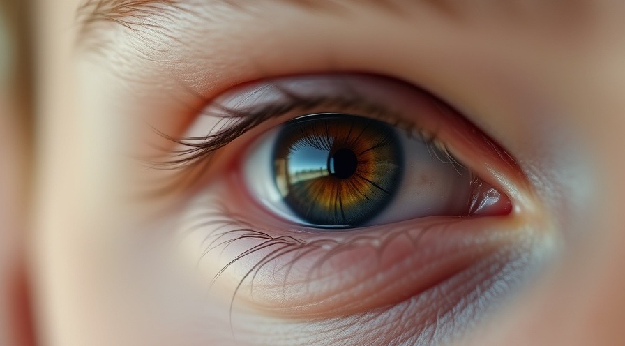 Close-up of a human eye highlighting the stress effect on health and myokemia management.