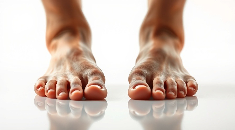 Close-up of flat feet highlighting arch support solutions for orthopedic care.