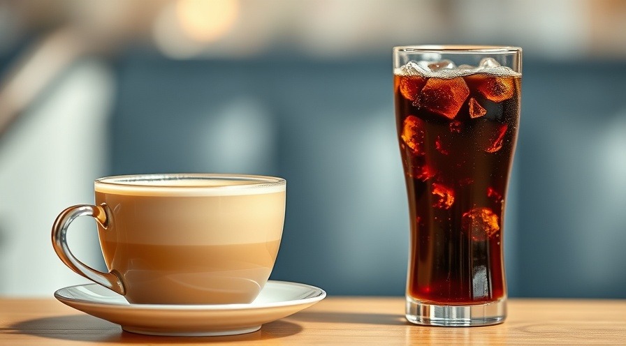 coffee and a cold glass of cola illustrating reducing caffeine consumption