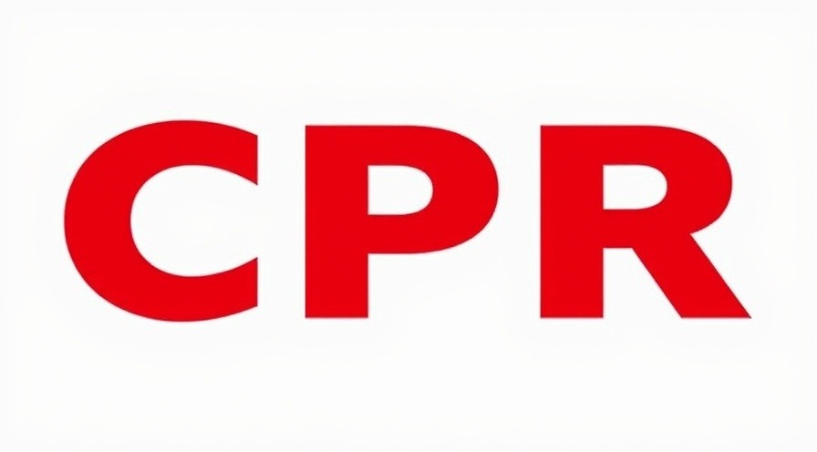 Modern CPR graphic highlighting the importance of life-saving skills in red and white.