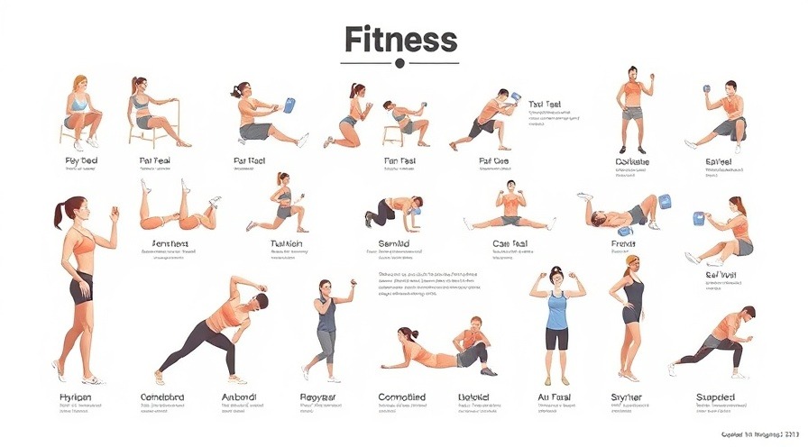 Detailed illustration of fitness routines, showcasing various exercises in a minimalistic design.