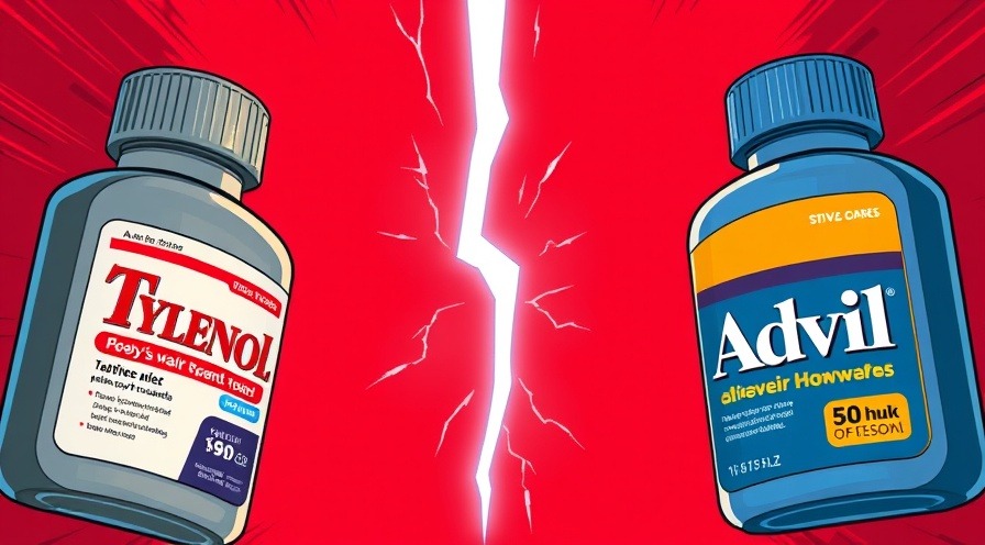 Dynamic showdown of acetaminophen vs ibuprofen in cartoon style for pain management.