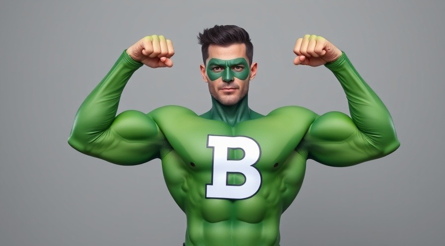 Green superhero showcasing strength symbolizes the health benefits of broccoli sprouts.
