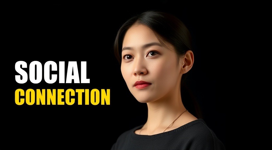 Confident woman representing mental resilience against a bold 'Social Connection' backdrop.