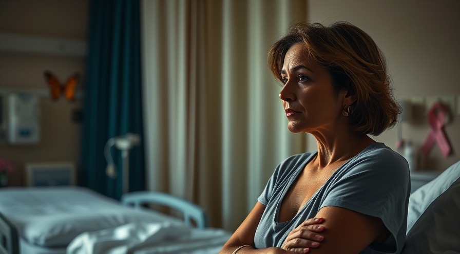 A woman in a serene hospital room, reflecting on her double mastectomy decision, symbolizing hope and resilience.
