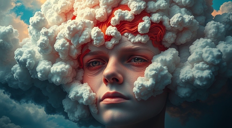 Surreal portrayal of sinus headache symptoms with vibrant colors and textures.