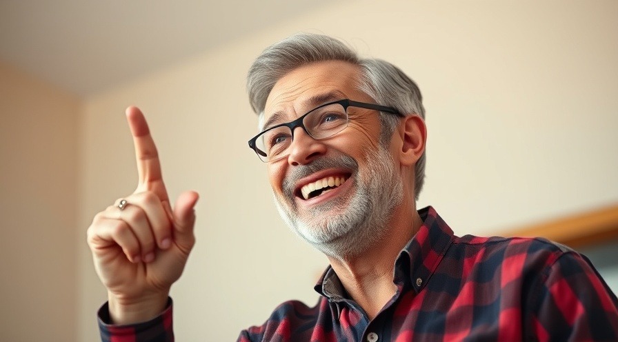 Middle-aged man smiling, offering personalized fertility advice with emotional support.