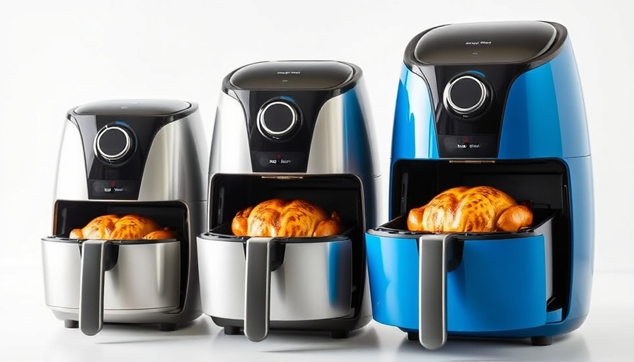 Modern nontoxic air fryers with roasted chickens inside.