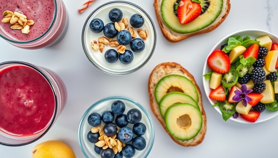 No Cook Breakfast Ideas: smoothies, yogurt, avocado toast, fruit salad.