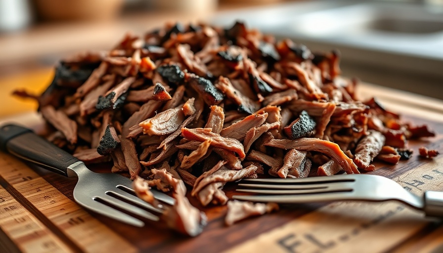 Easy Slow Cooker BBQ Beef Brisket on cutting board