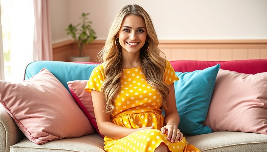 Cheerful woman indoors, showing happiness tips.