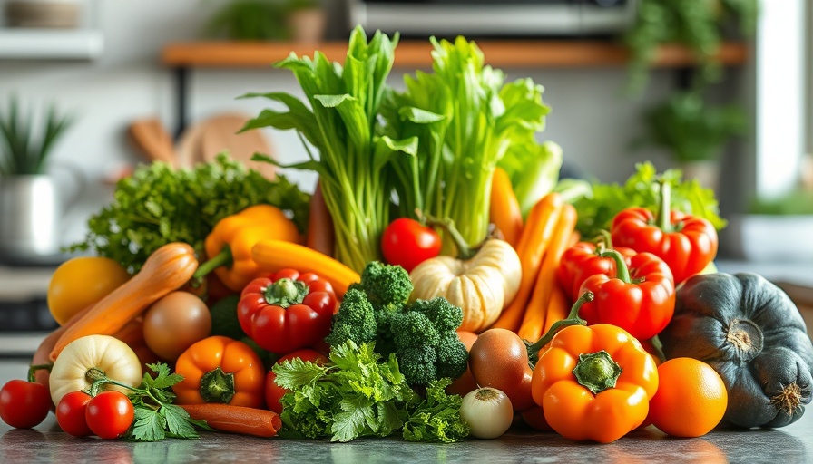 Colorful vegetables arrangement for plant-based diet and diabetes control