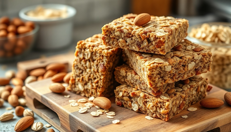 Protein snack bars with oats and nuts, easy recipe inspiration.