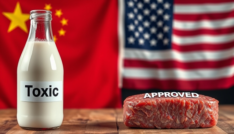 Foods toxic for China but legal in the US depicted with flags.