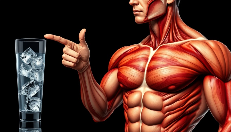 Effects of drinking only water for 100 hours depicted with muscular illustration.