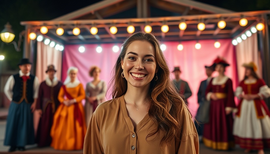 Smiling woman at Lost Colony performance in Manteo, NC.