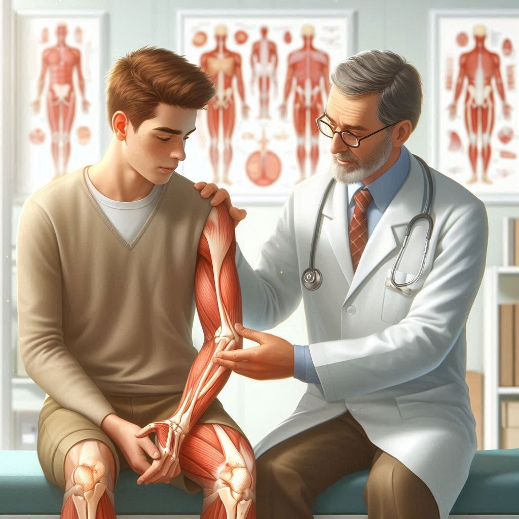 Young man discussing pediatric to adult rheumatology transition.
