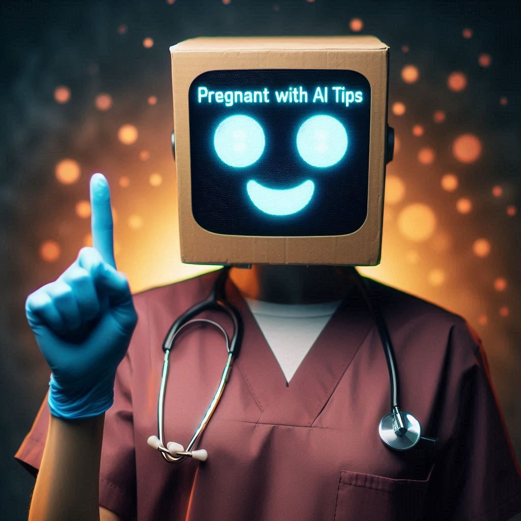 How to get pregnant with AI tips, playful robot imagery.