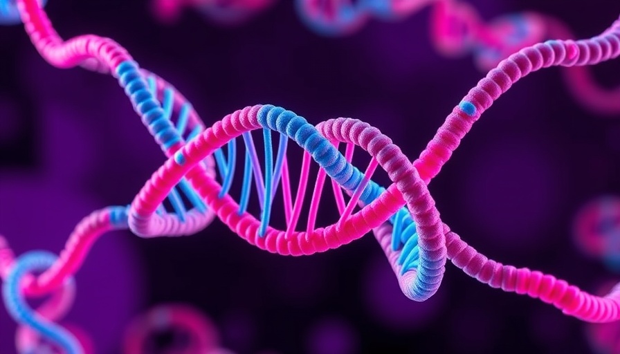 3D rendering of chromosomes during cell division in vibrant colors