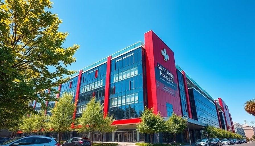 Contemporary hospital building under a blue sky in North Carolina.