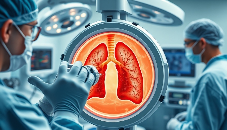 Breakthrough technology for lung cancer treatment in clinical procedure animation.