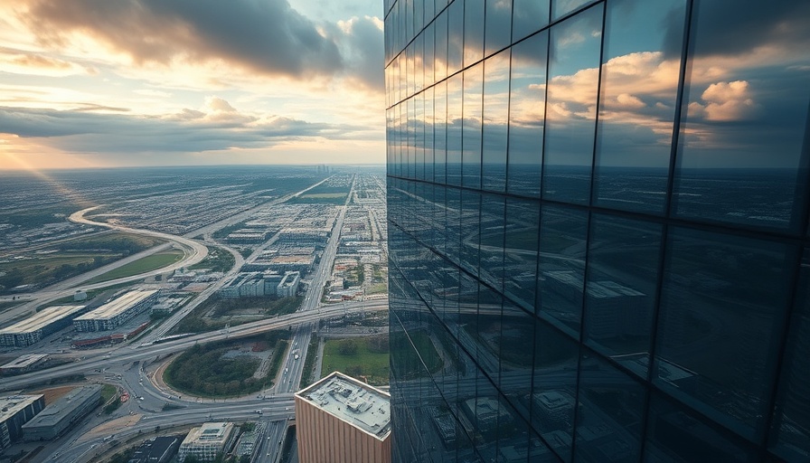 Modern glass building reflecting skyline, representing diversity in medical schools.
