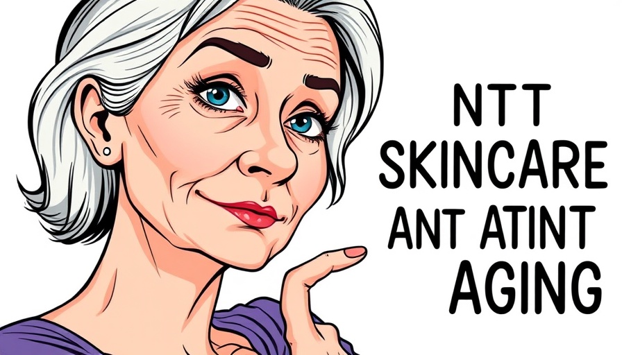 Mature woman highlighting skin spot, anti-aging focus.