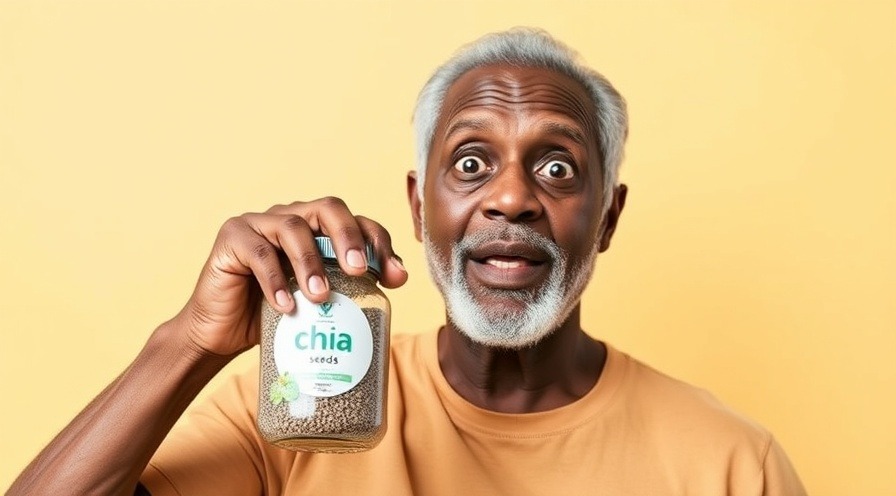 older man with chia seeds, showcasing holistic solutions.