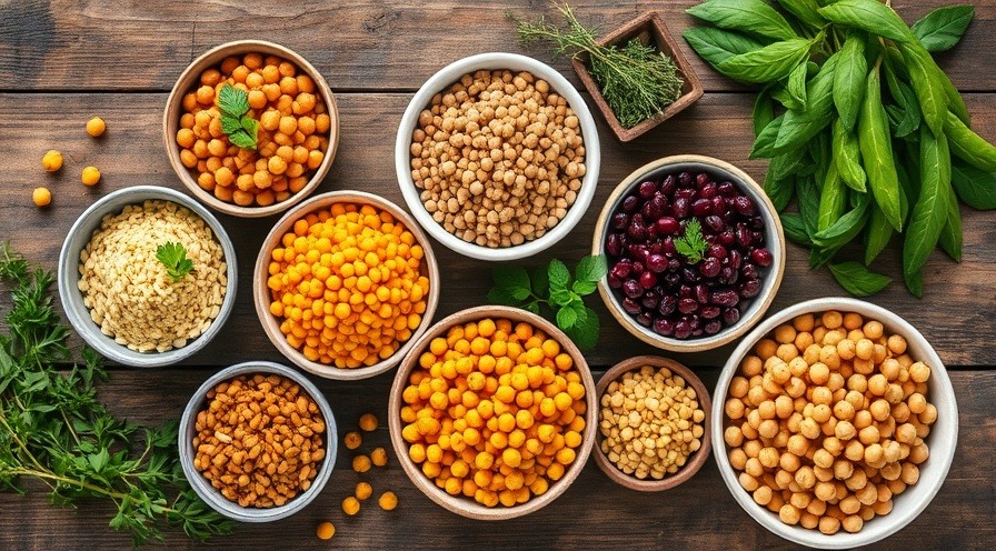 Colorful legumes and lentils showcasing fiber-rich foods for gut health.