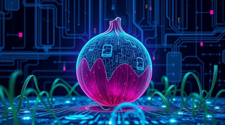 Multi-layer defense illustrated as a digital onion for cybersecurity.