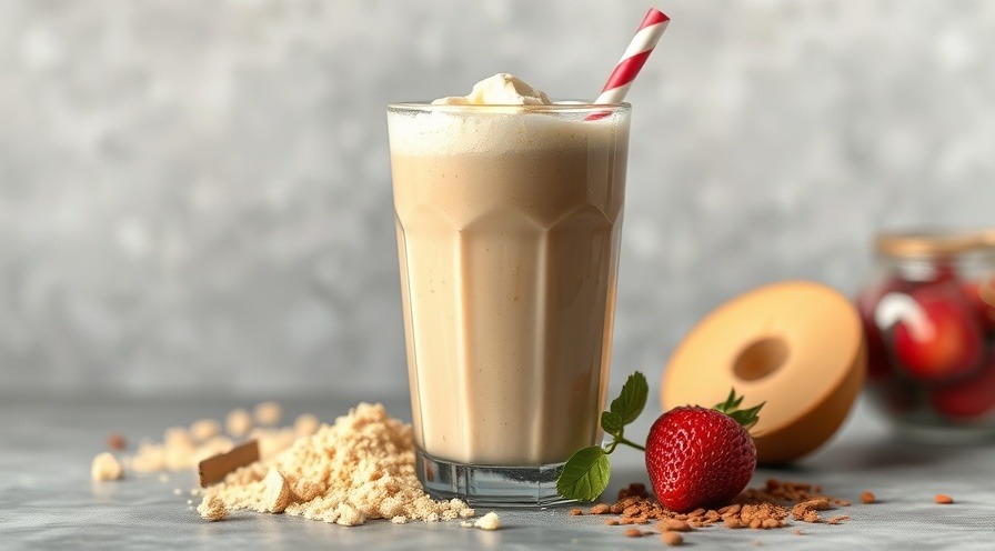 protein powder shake, creamy and delicious.