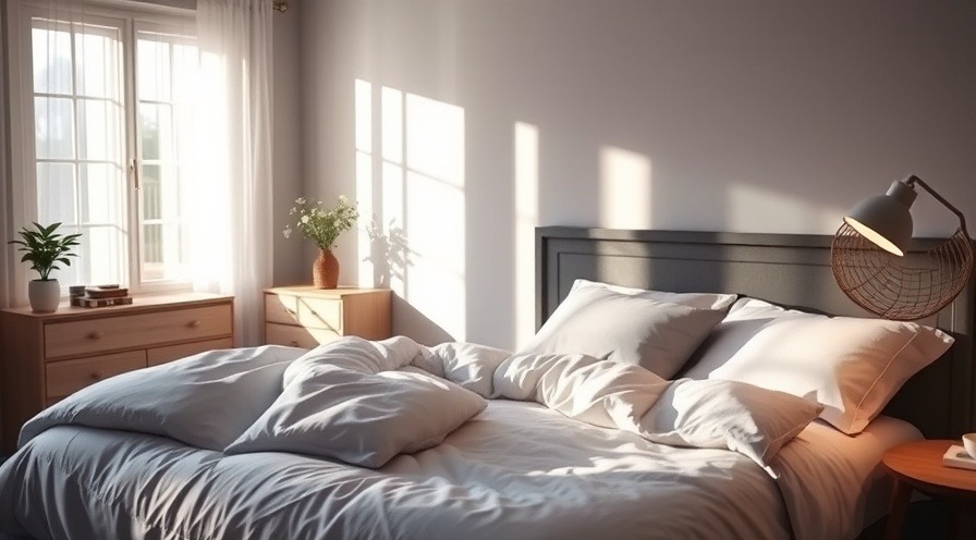Serene bedroom scene promoting quality sleep for weight loss with cozy bedding and soft lighting.