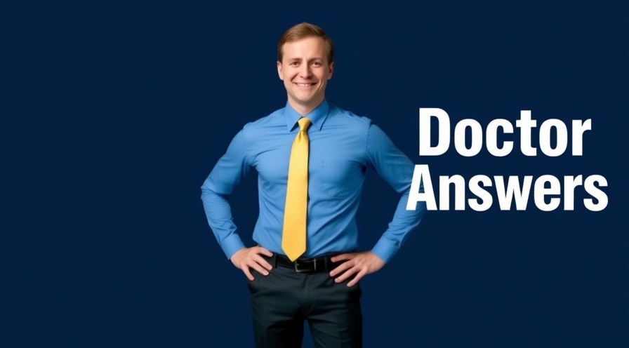Confident man in blue shirt promoting nutrition and stress management tips.