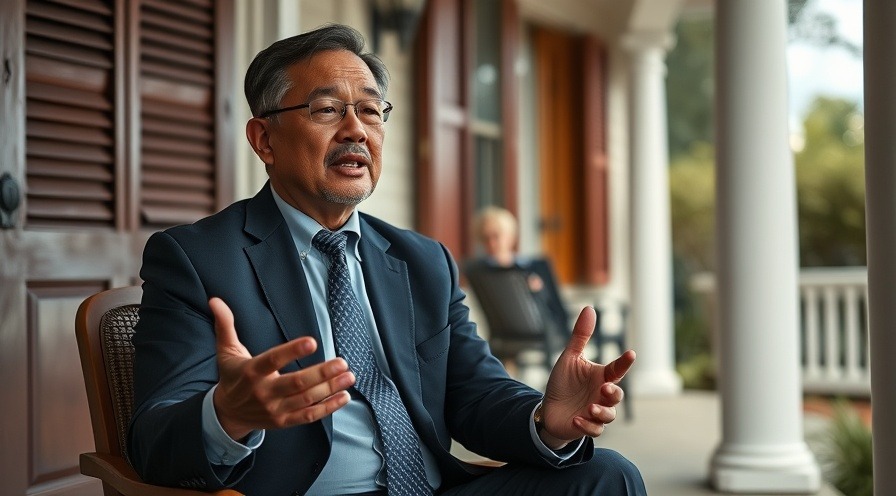 Middle-aged man discussing heart health insights on a cozy porch.