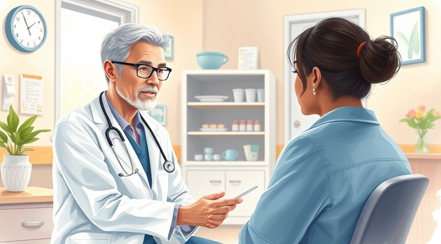Doctor discussing cancer prevention and healthy diet with patient in cozy clinic.