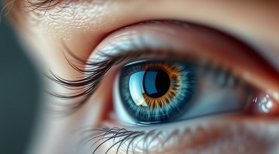 Close-up of a human eye showcasing vivid iris colors, highlighting vision impairment risks.